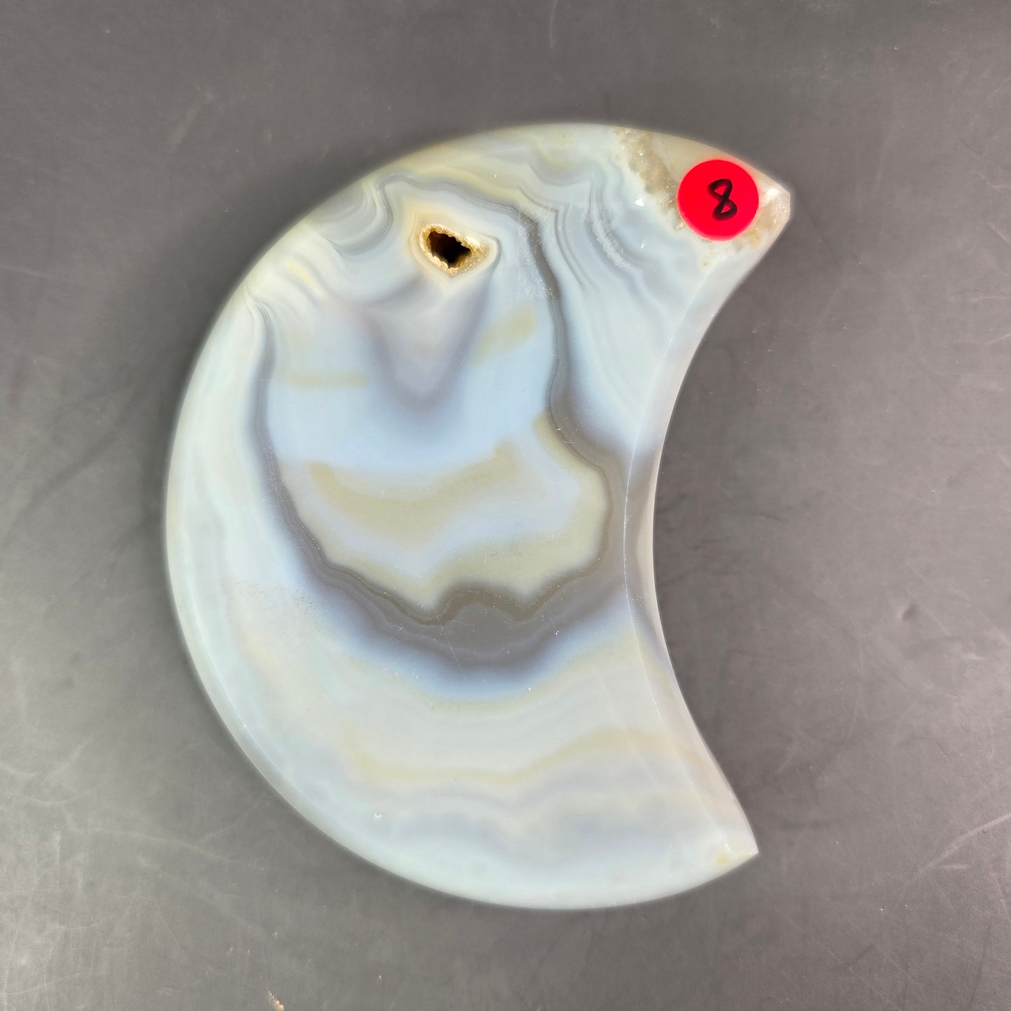 Agate Crescent Moons with Druzy
