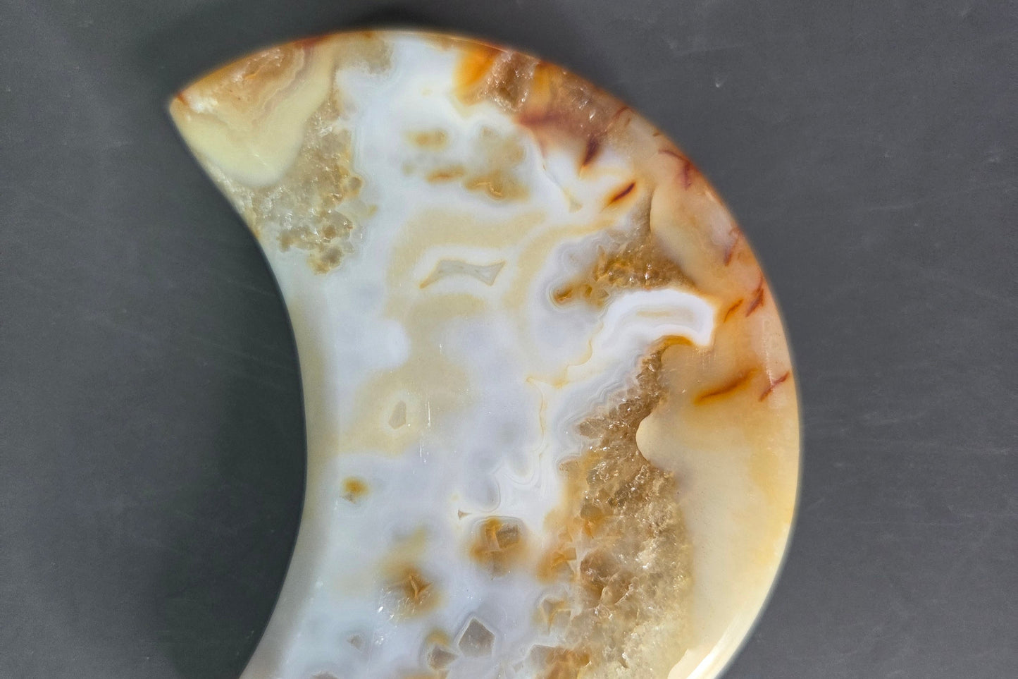 Agate Crescent Moons with Druzy