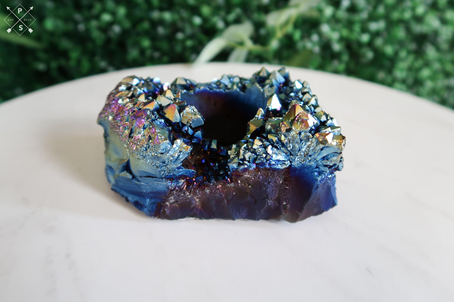 Rainbow Aura Amethyst Candle Holder