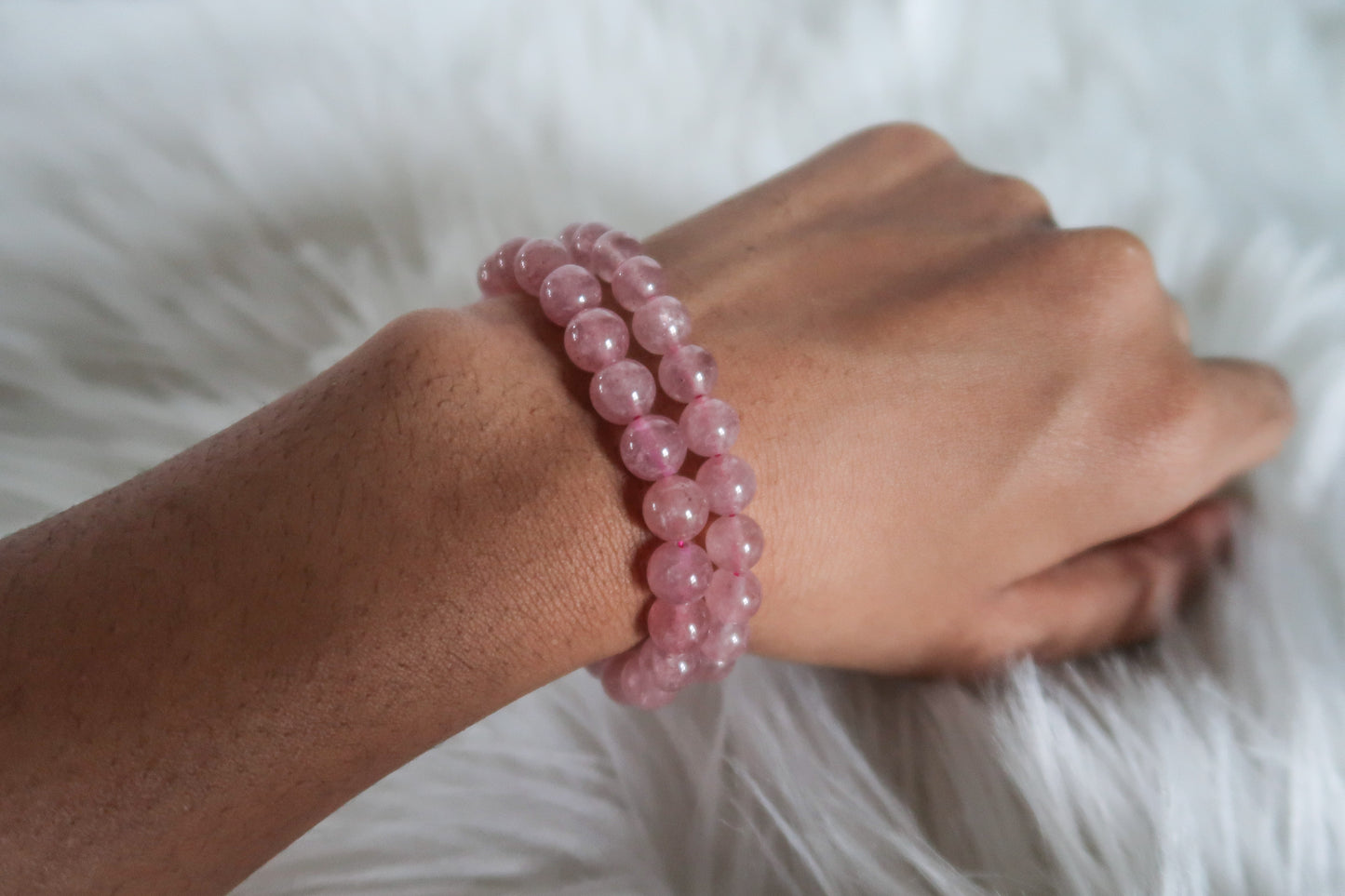 Strawberry Quartz Beaded Bracelet