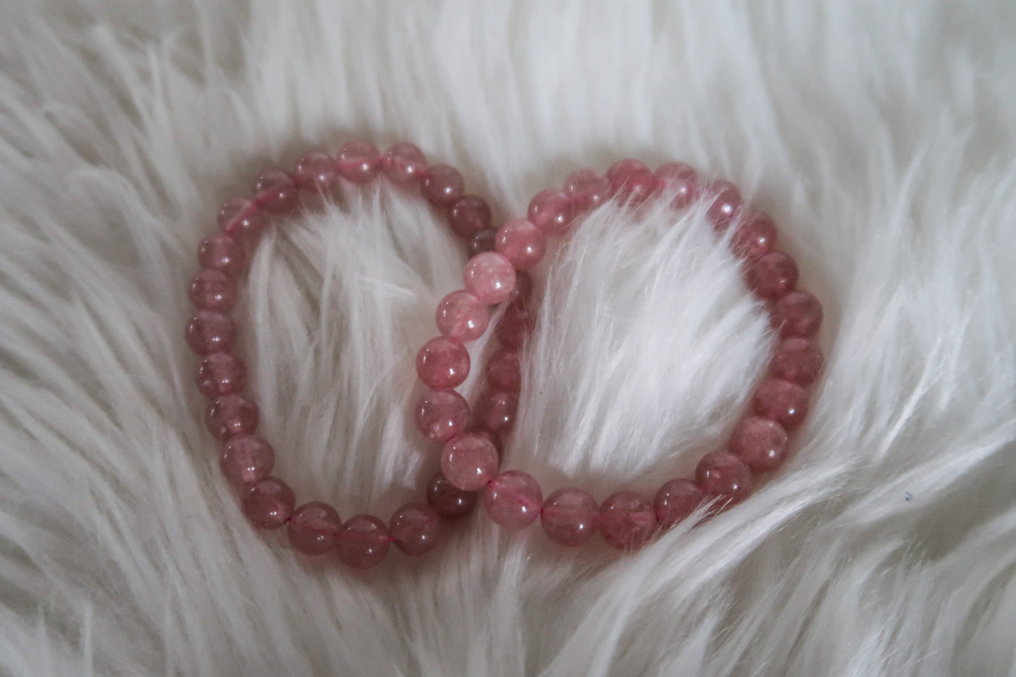 Strawberry Quartz Beaded Bracelet