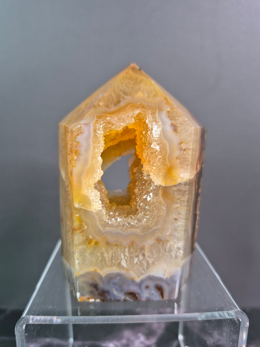 Golden Agate Tower with Druzy Portal