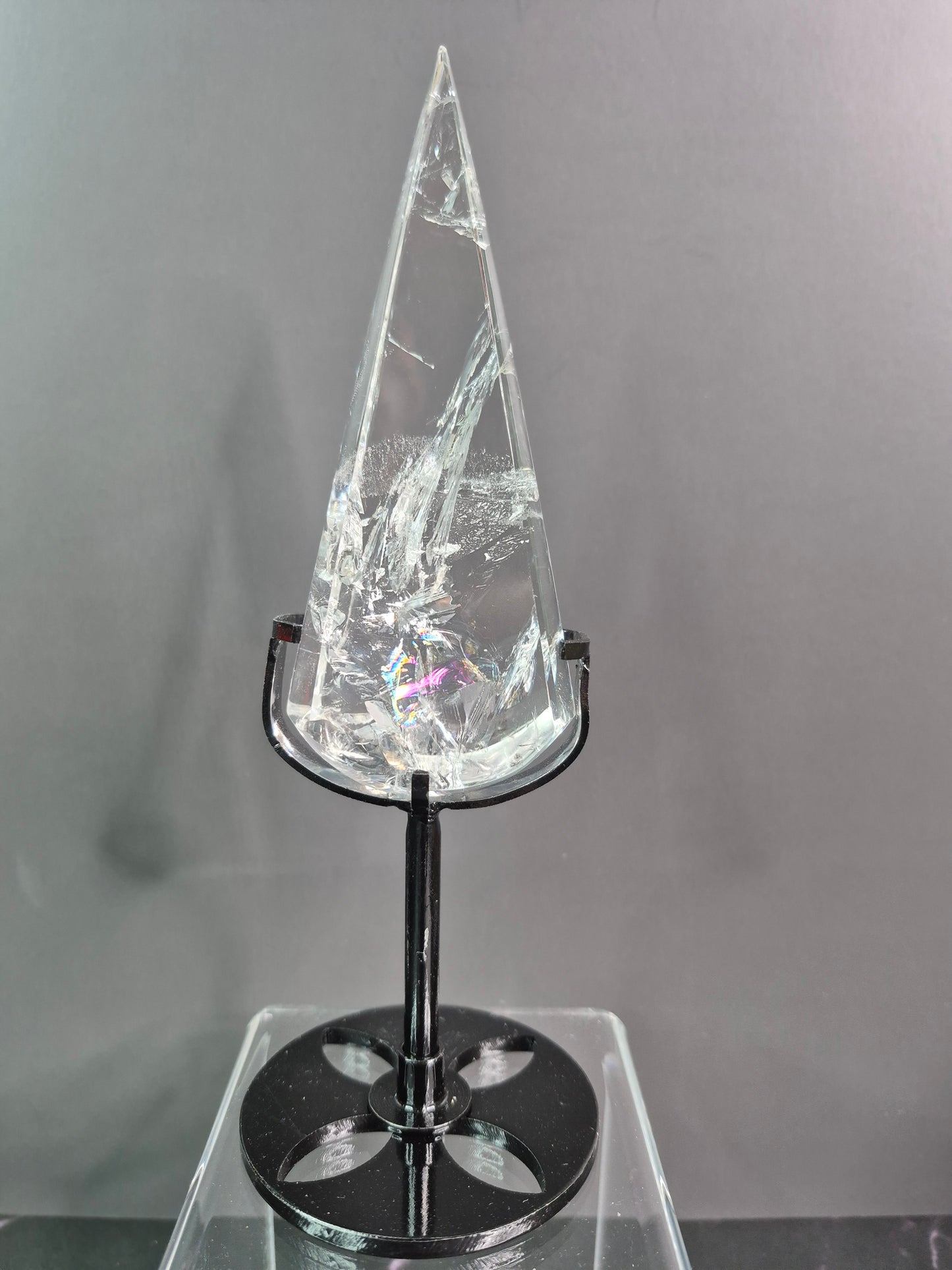 Clear Quartz Tear Drop on Stand