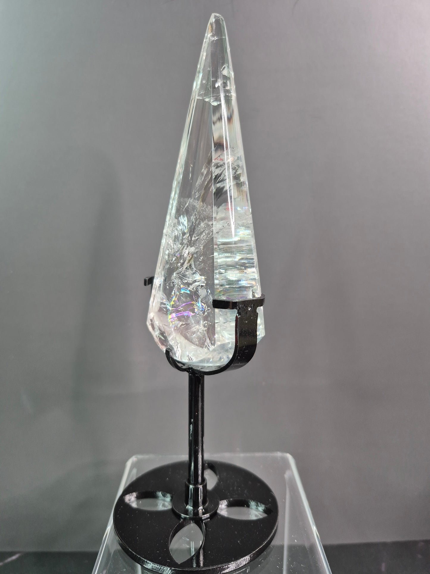 Clear Quartz Tear Drop on Stand