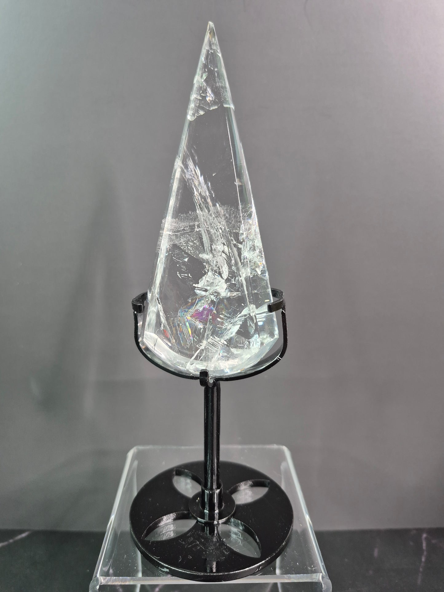 Clear Quartz Tear Drop on Stand