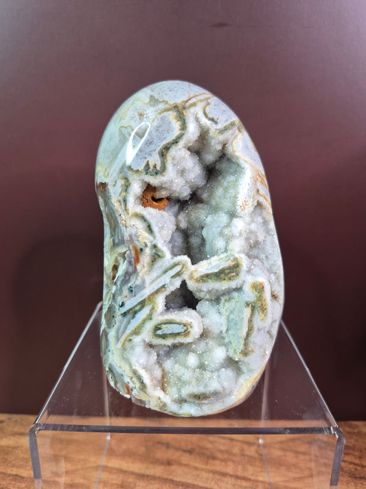 Sugar Druzy Agate with Sphalerite Free Form