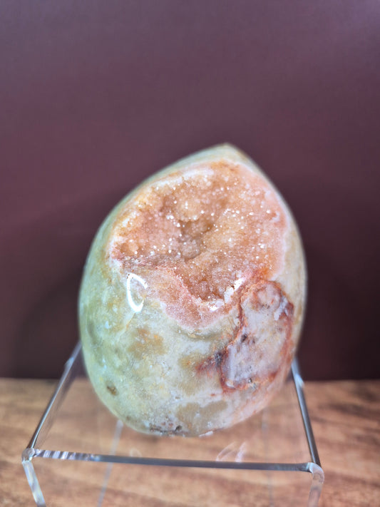 Peach Druzy Pink Amethyst Free Form