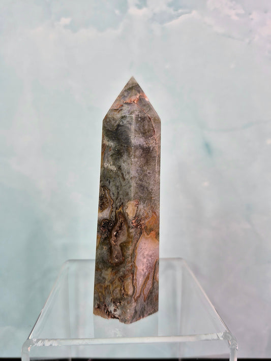 Green Moss Agate Tower (sm)