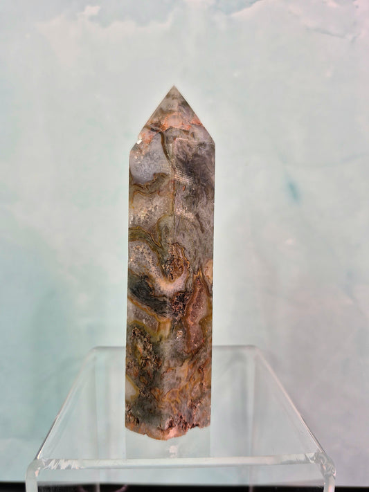 Green Moss Agate Tower (sm)