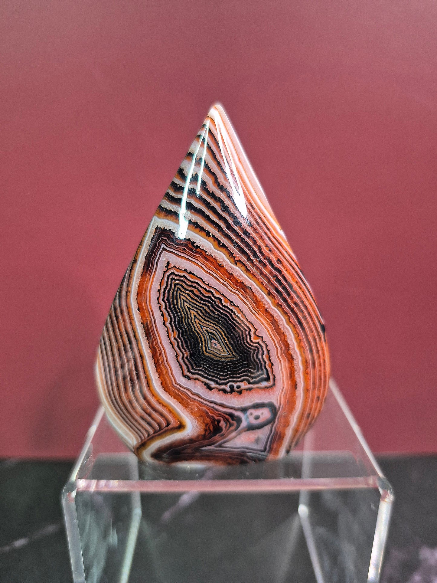 Red and Black Stripe Agate Arrowhead