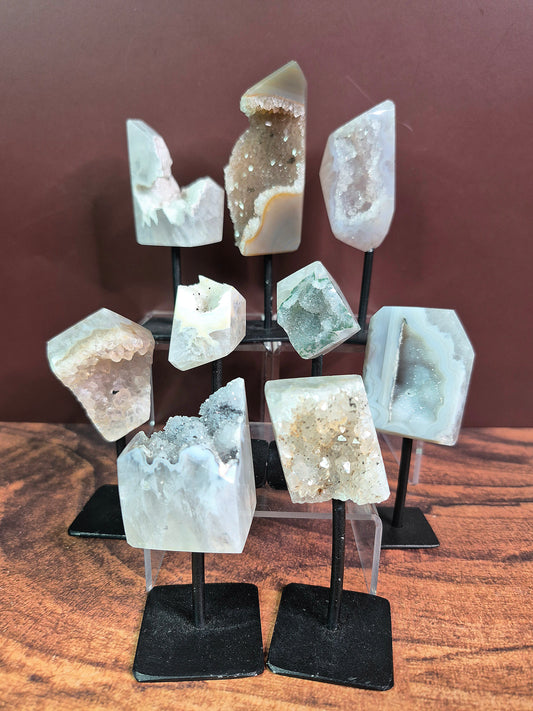 Mini Druzy Agate Free Forms on Stands