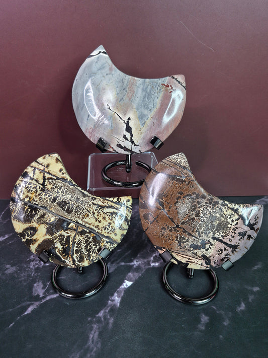Dendritic Picture Jasper Crescent Moons