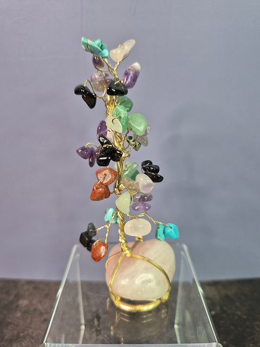 Money Tree on Rose Quartz Base