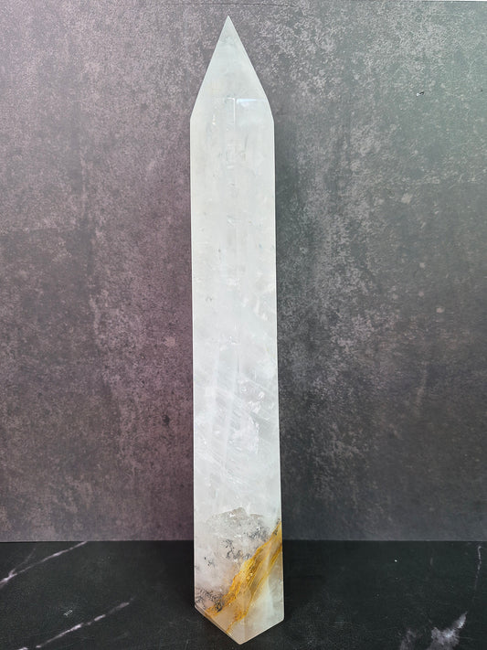 Large Quartz Tower with Golden Healer