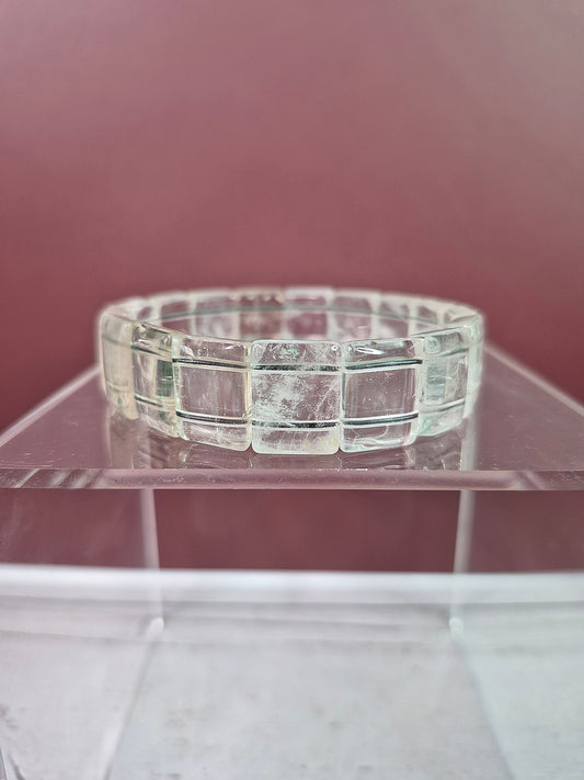 Clear Quartz Square Beaded Bracelet
