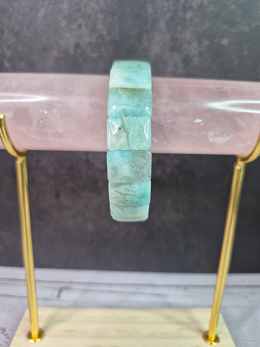 Amazonite Square Beaded Bracelet