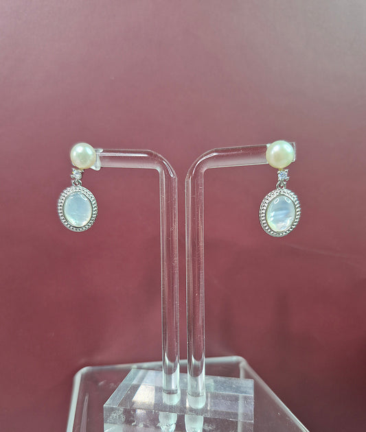 Beautiful Sterling Silver Pearl Earrings