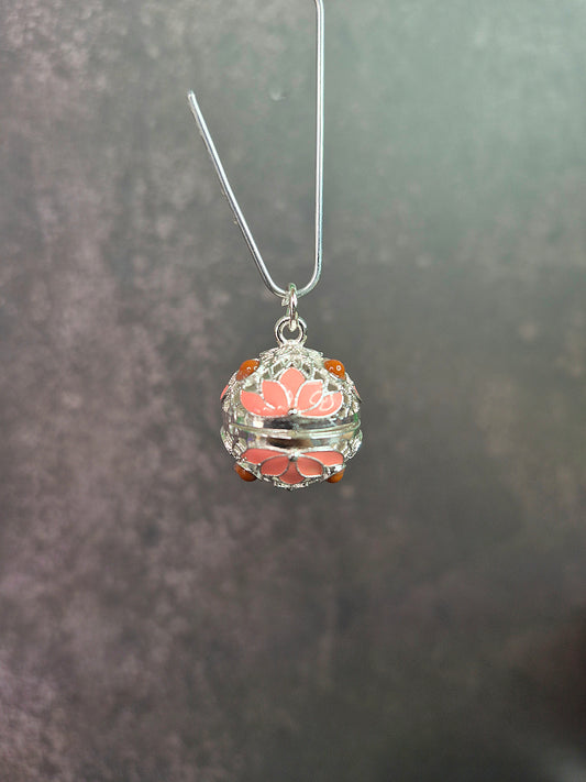 Red Jasper Lotus Cage Pendant