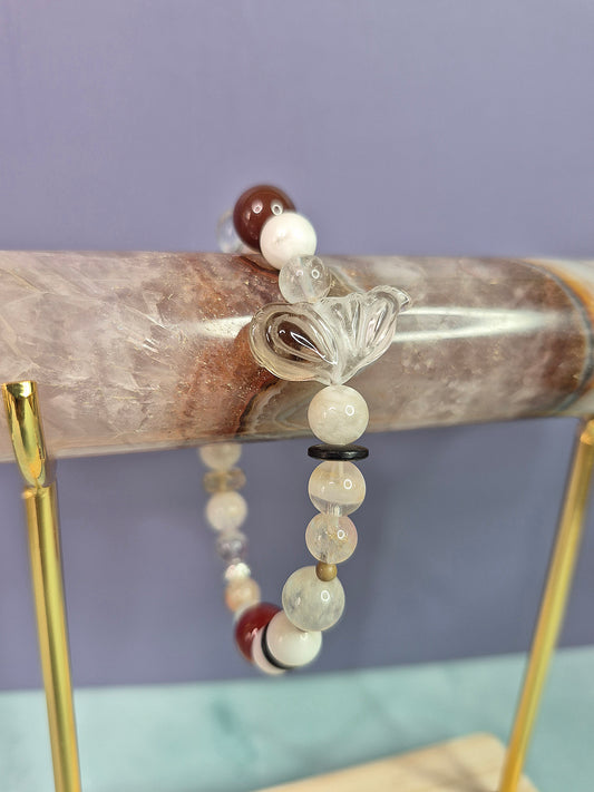 Smoky Quartz Wing Multi Gem Beaded Bracelet