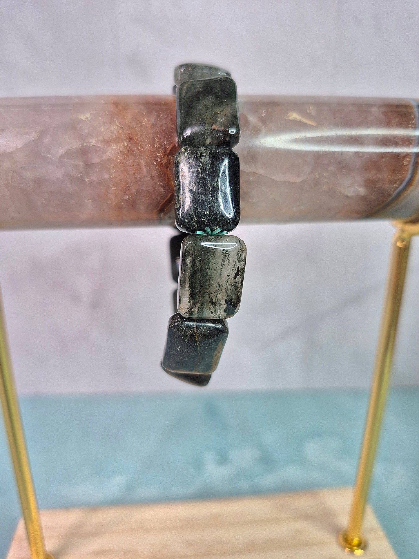 Black Garden Quartz Square Bracelet
