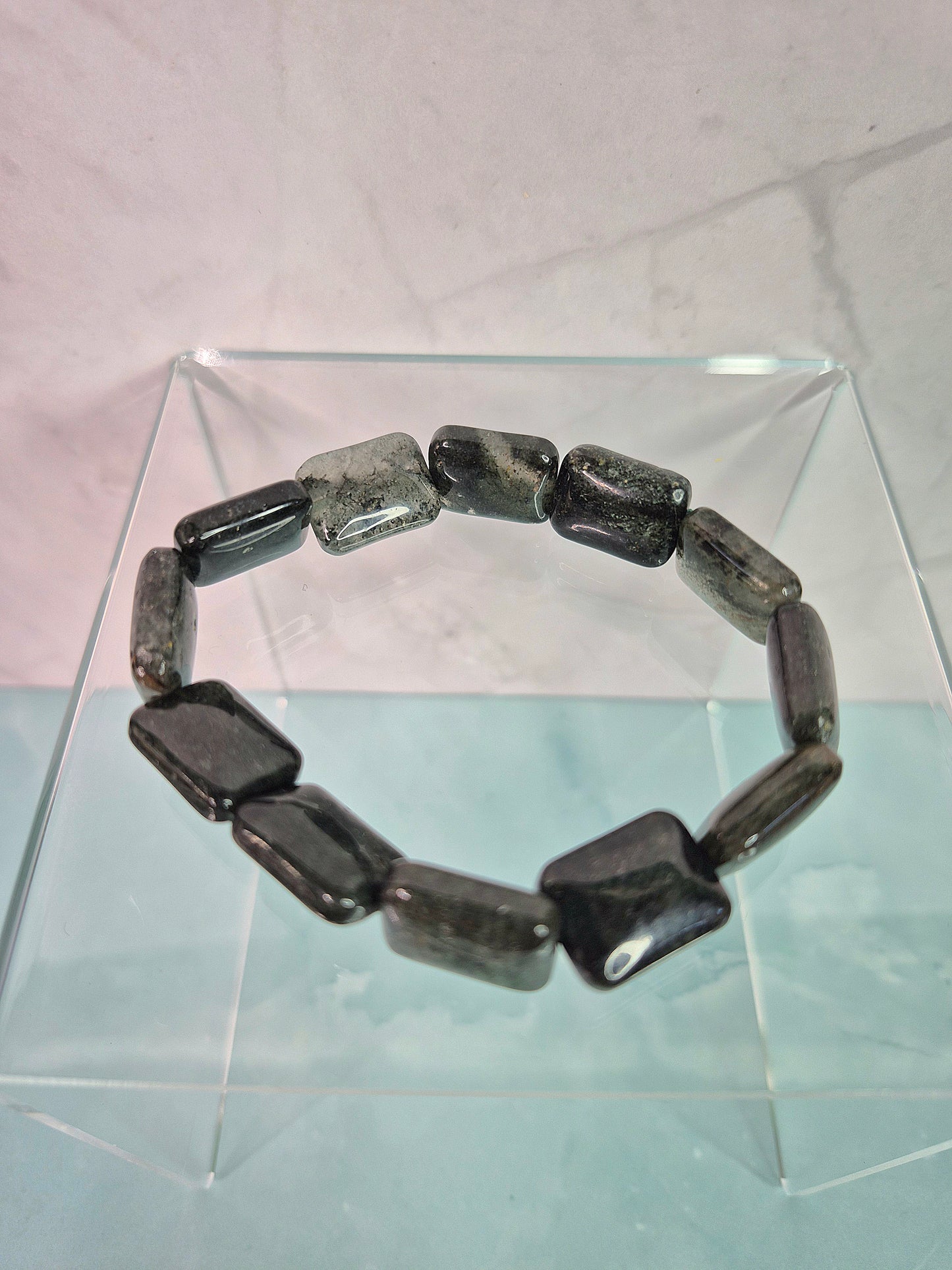 Black Garden Quartz Square Bracelet