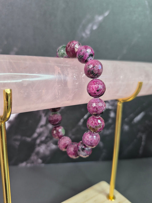 Faceted Cut Ruby Bracelet (10mm)