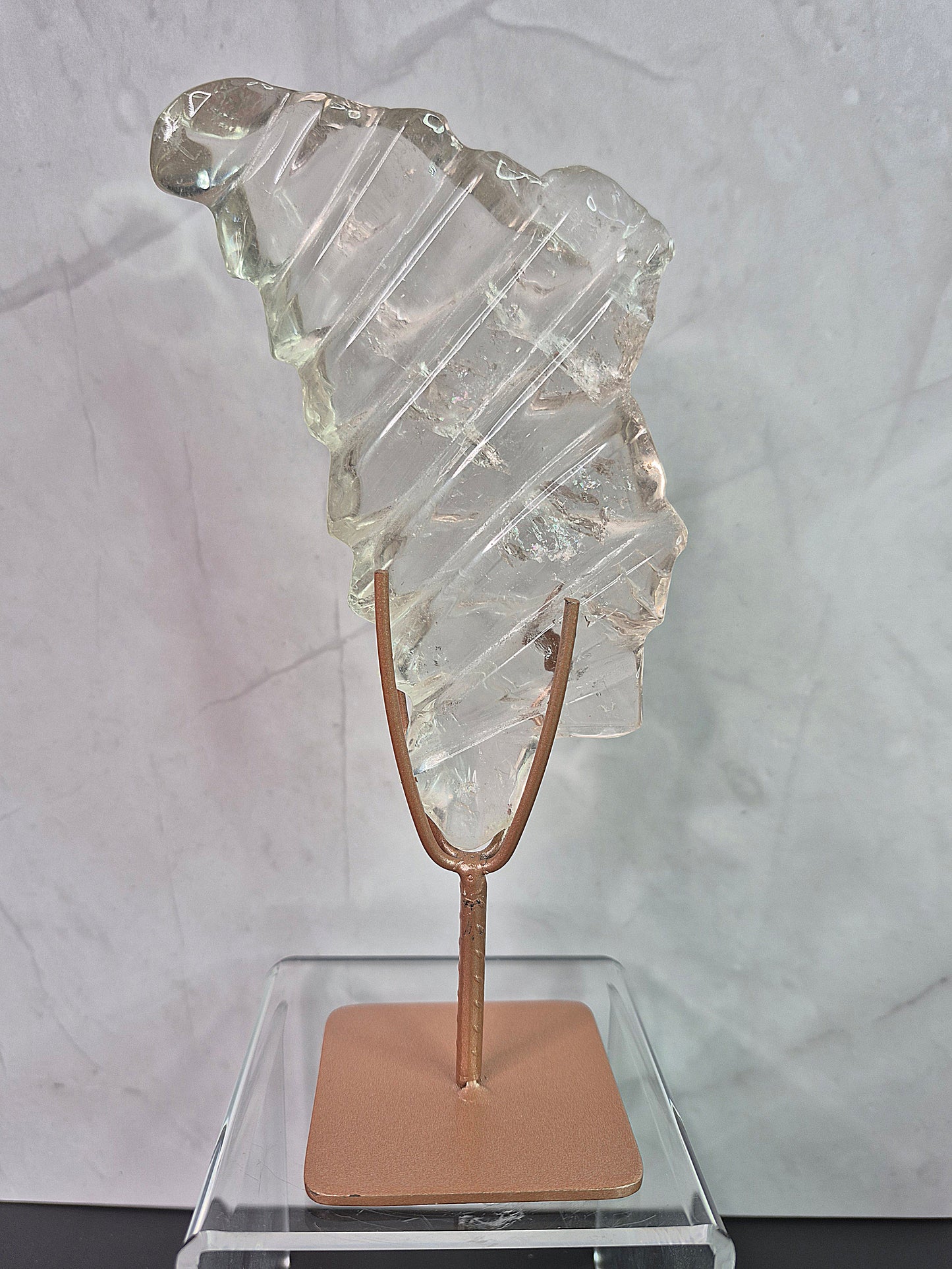 Faceted Smoky Lemurian Freeforms on Stands