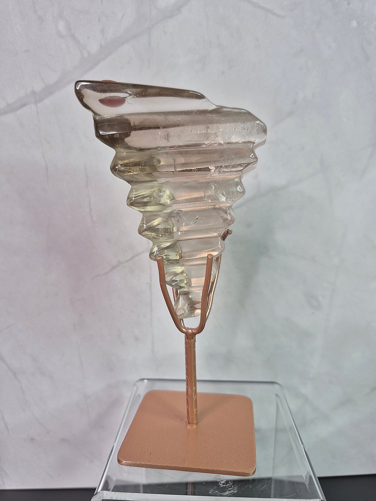 Faceted Smoky Lemurian Freeforms on Stands