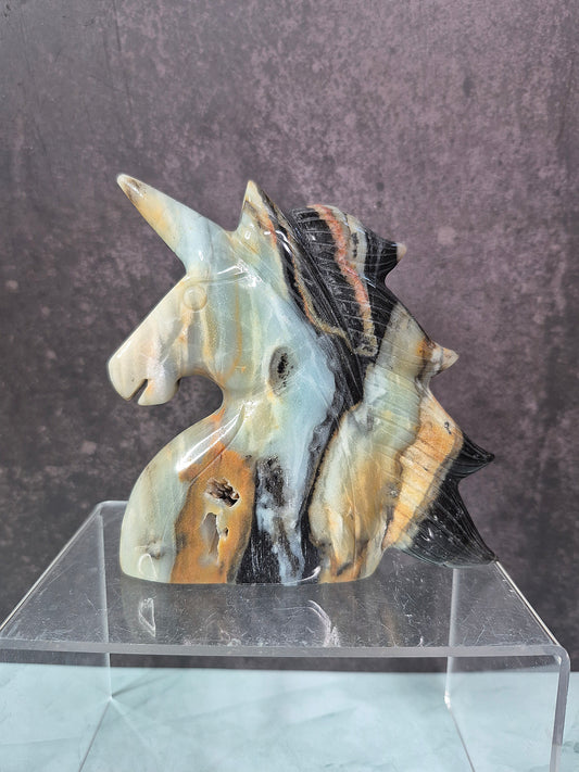Beautiful Jasper Unicorn Carving