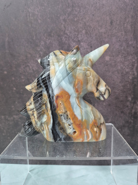 Beautiful Jasper Unicorn Carving