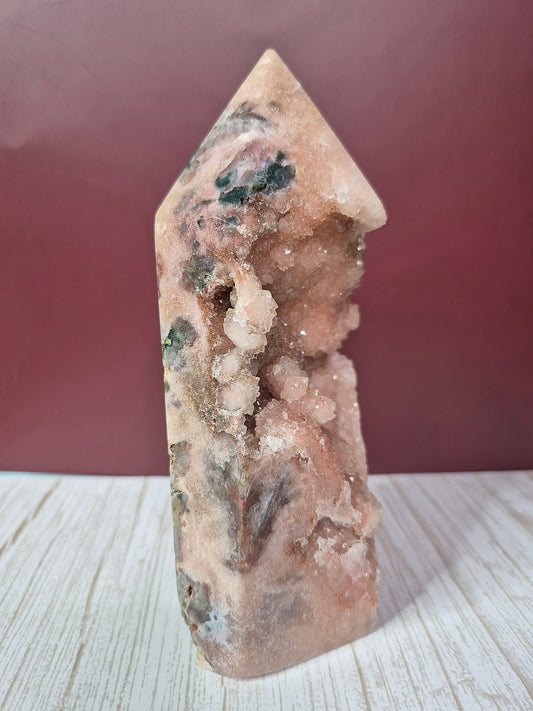 Pink Amethyst Tower with Jasper