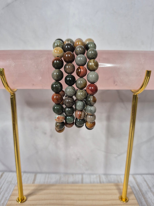 Polychrome Jasper Beaded Bracelets
