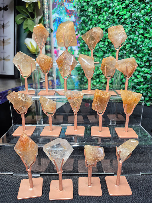 Rutile Quartz Freeforms with Stands (2)