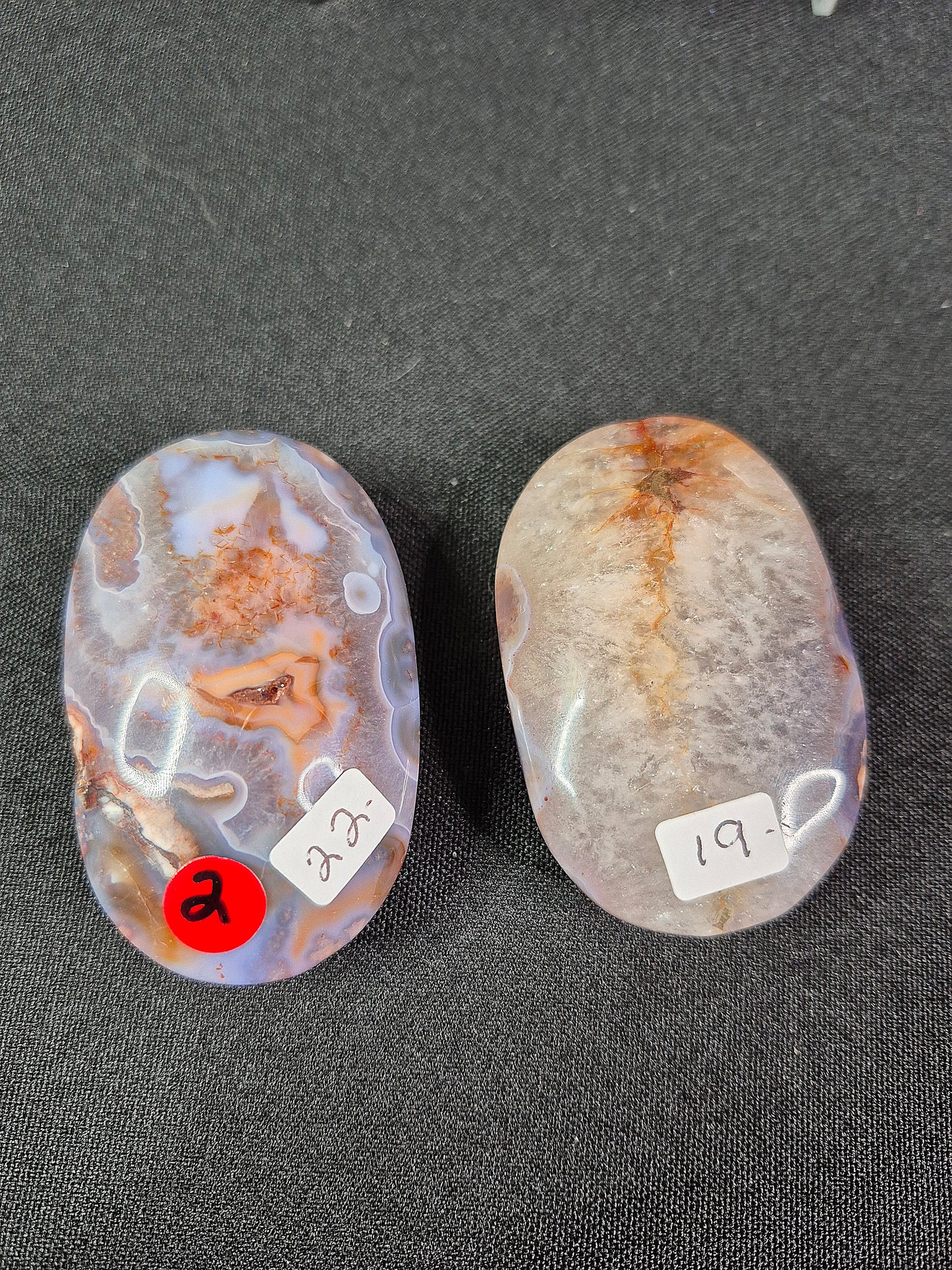 Blue Flower Agate Palm Stones