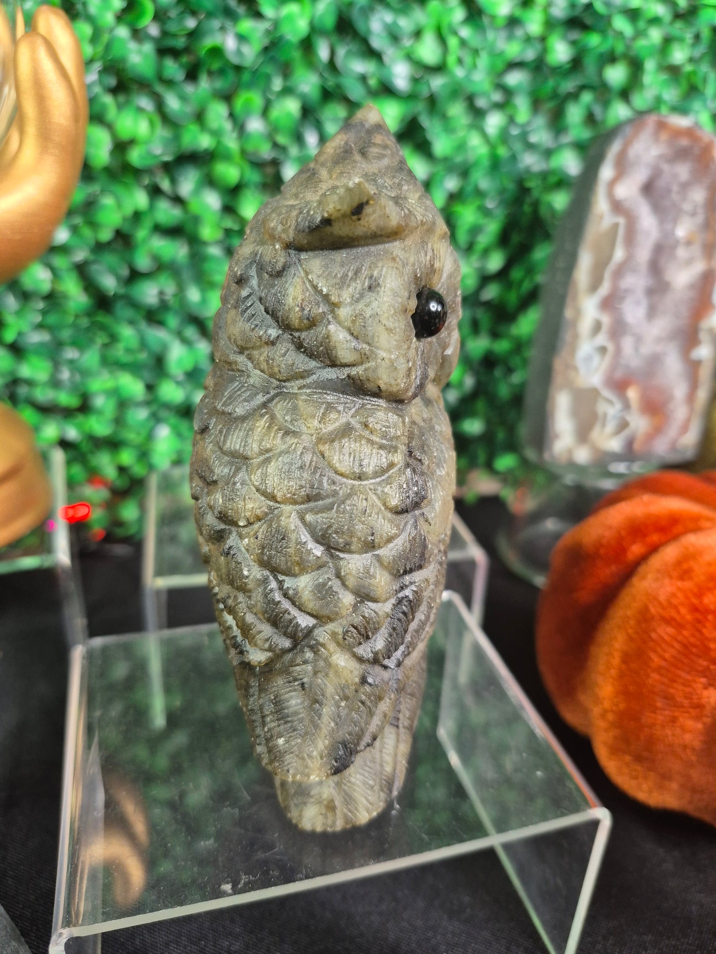 Stunning Labradorite Owl