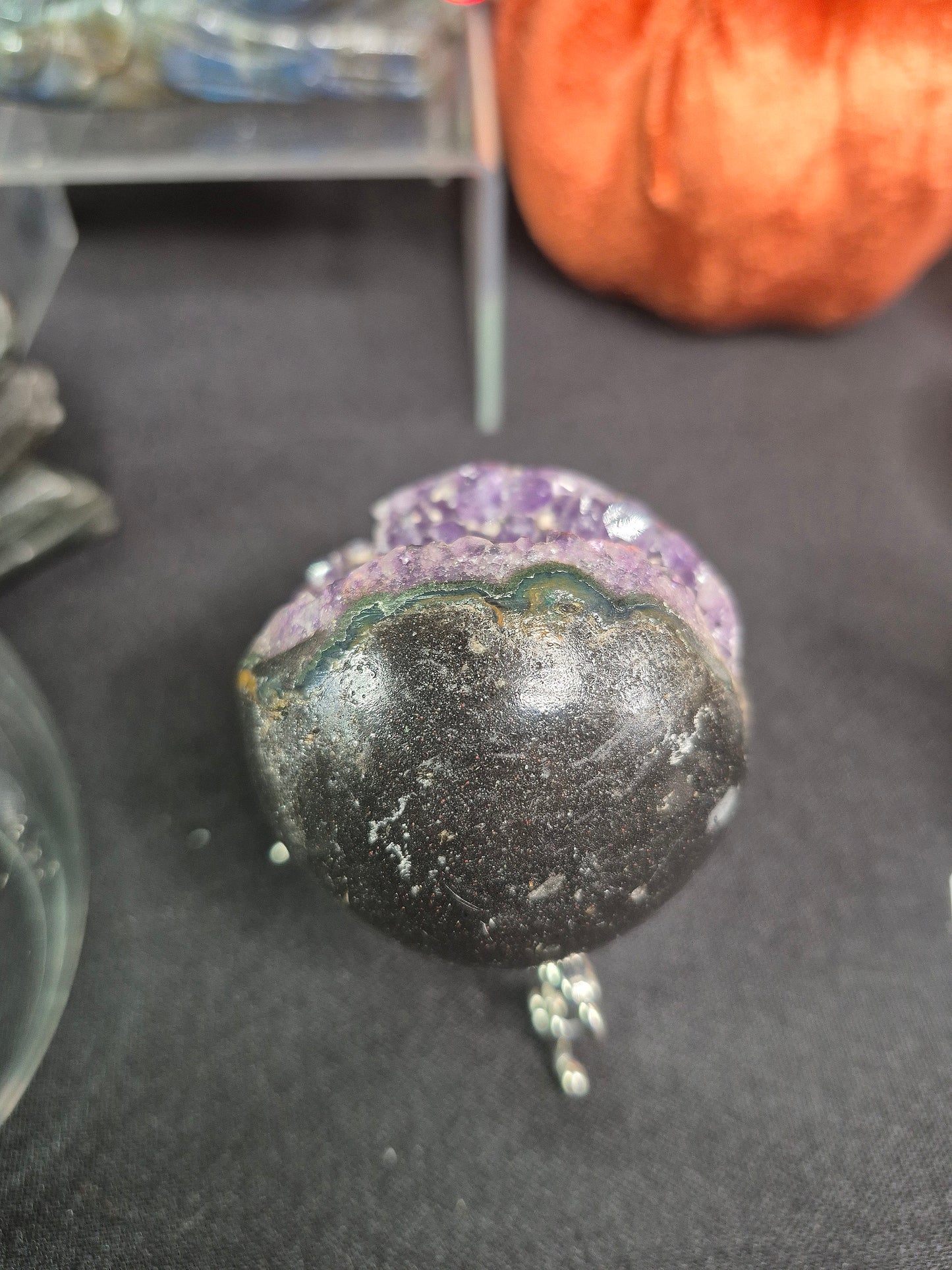 Pacman Amethyst Geode Sphere