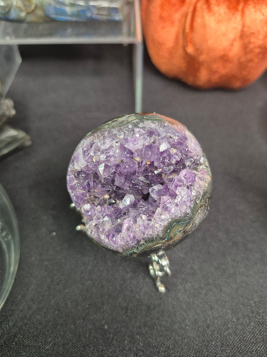 Pacman Amethyst Geode Sphere