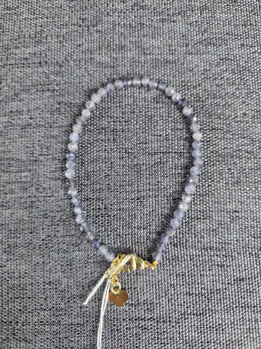 4mm Faceted Cut Iolite Beaded Bracelet