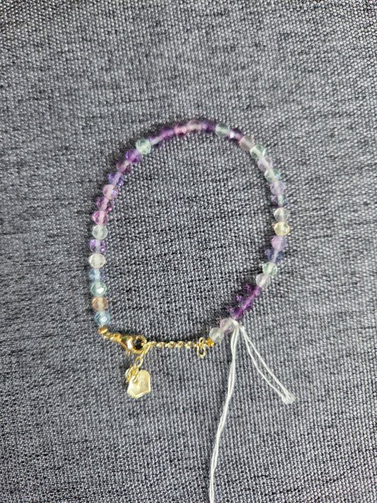 4mm Faceted Cut Fluorite Bracelet