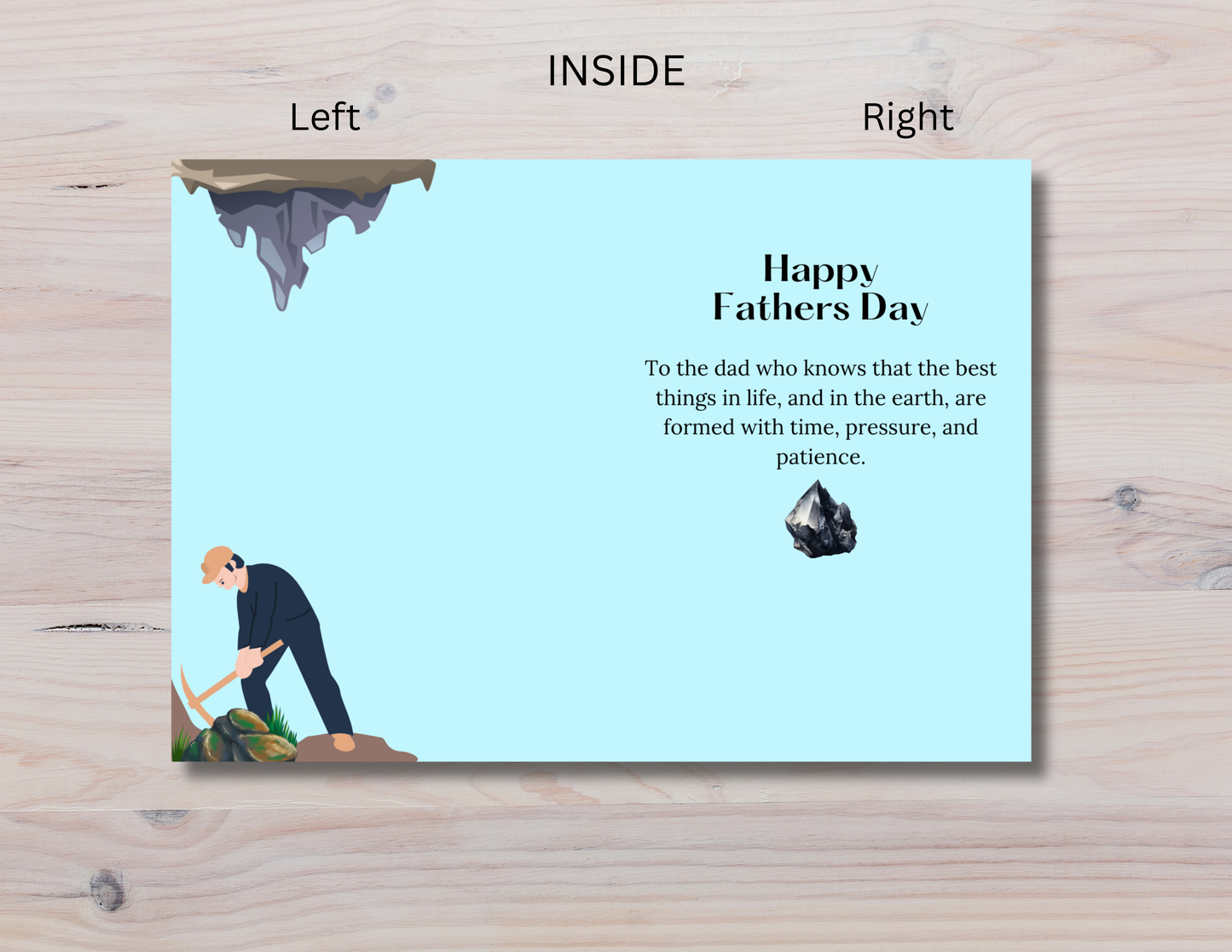 Father’s Day Rockhound Dig Card, “Formed with Time, Pressure & Patience” • Digital Download