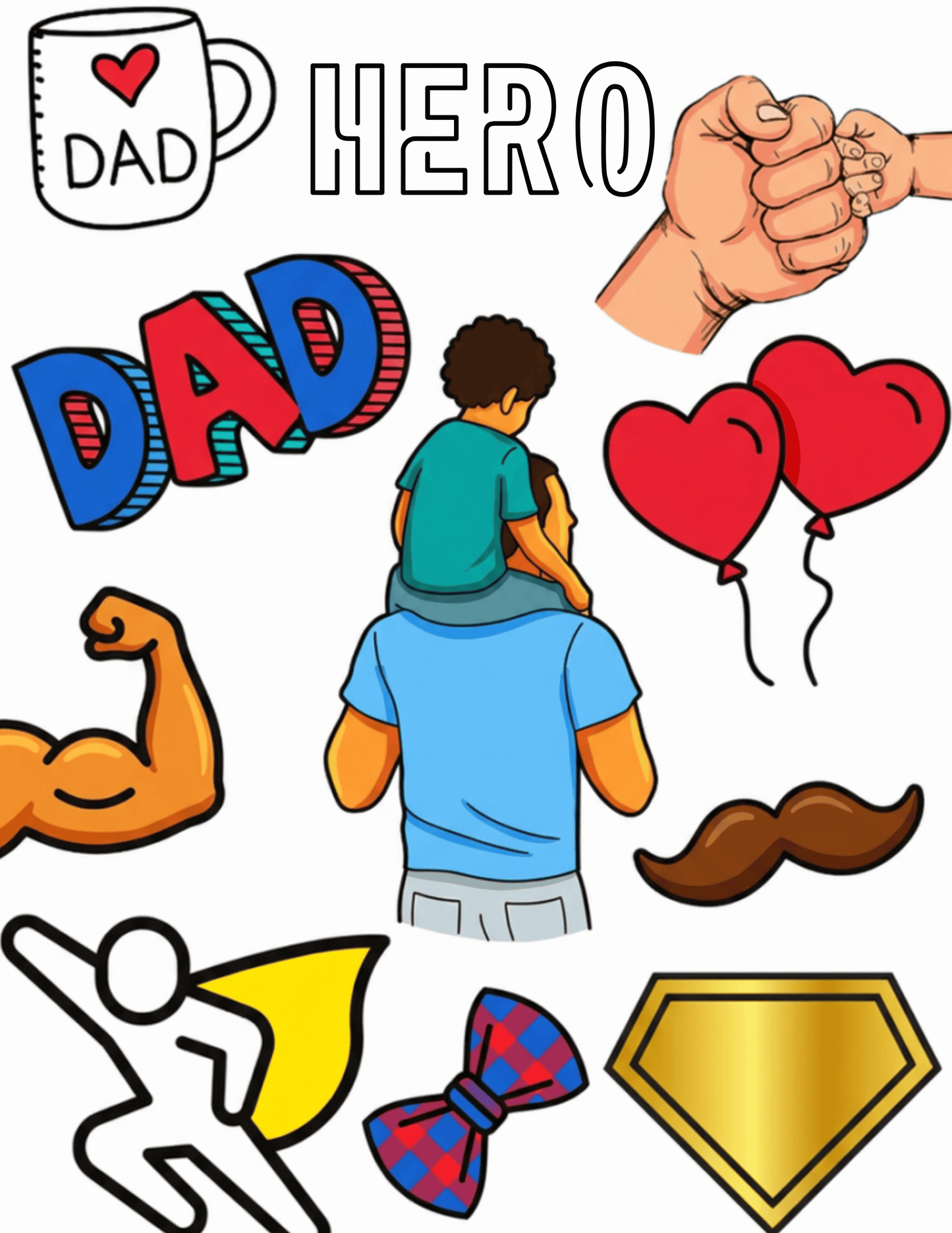 World's Best Dad - Father's Day Coloring Sheets (Digital Download)