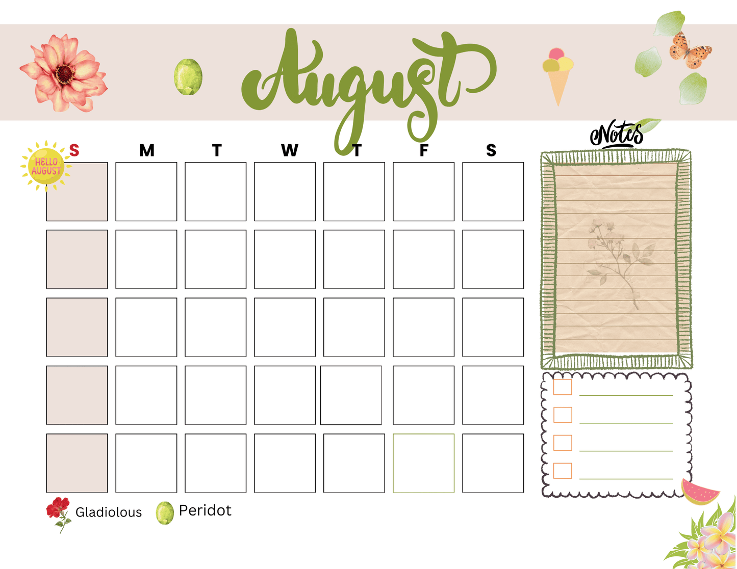 Artsy Undated Calendar July–December 2026 • Monthly Crystal & Flower Art • Decorative Cover Pages PrintableDigital product