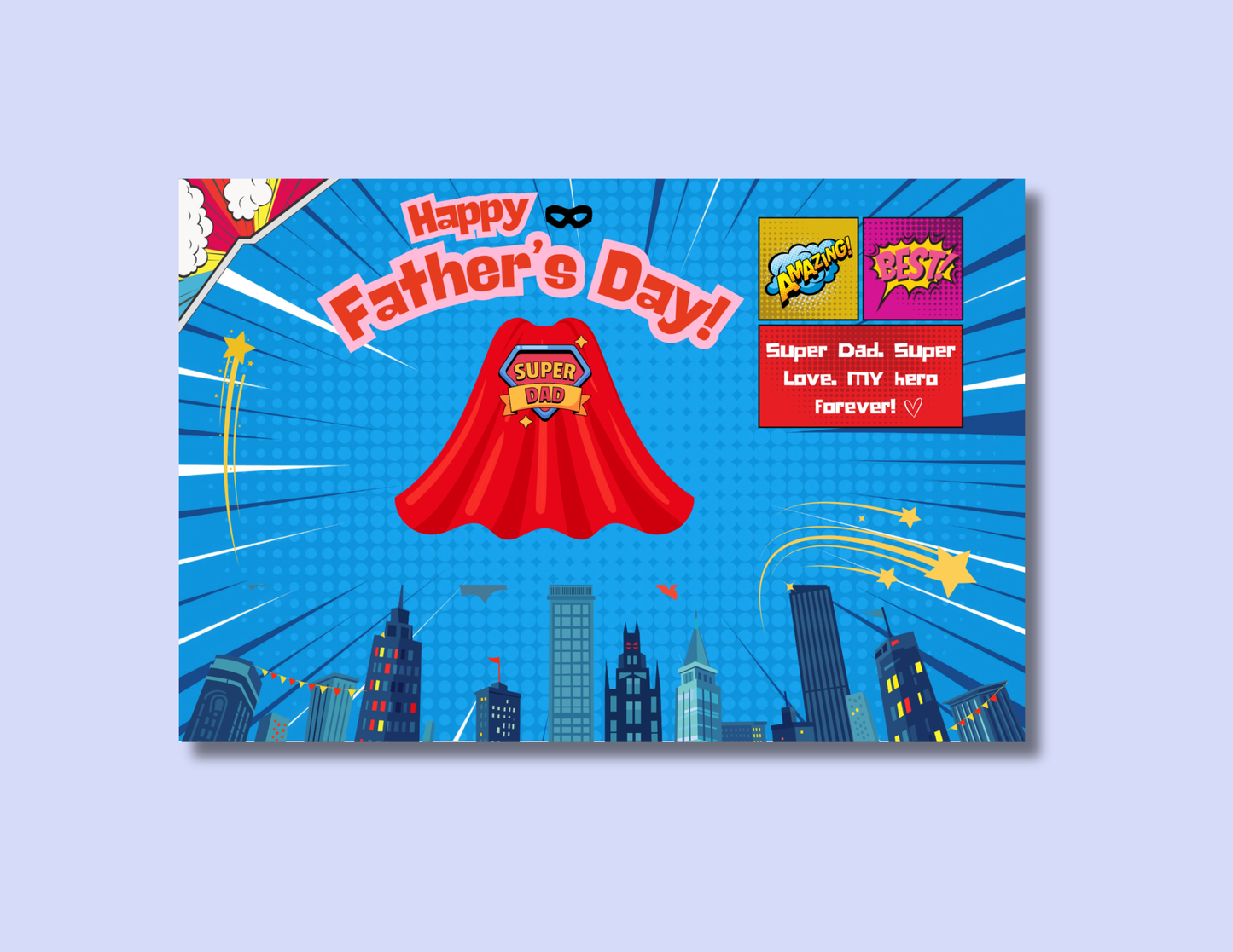 Superhero Father's Day Postcard