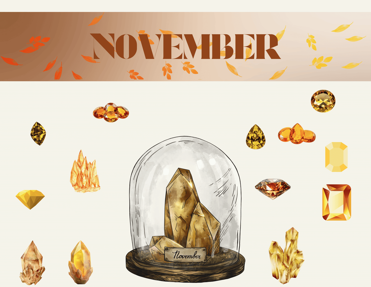 Artsy Undated Calendar July–December 2026 • Monthly Crystal & Flower Art • Decorative Cover Pages PrintableDigital product