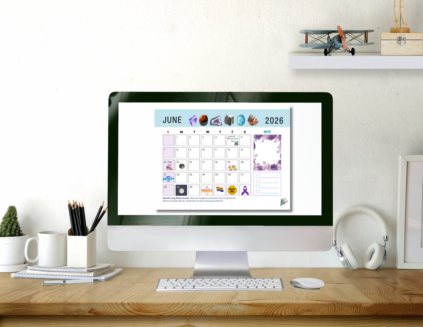 Crystal Calendar June 2026