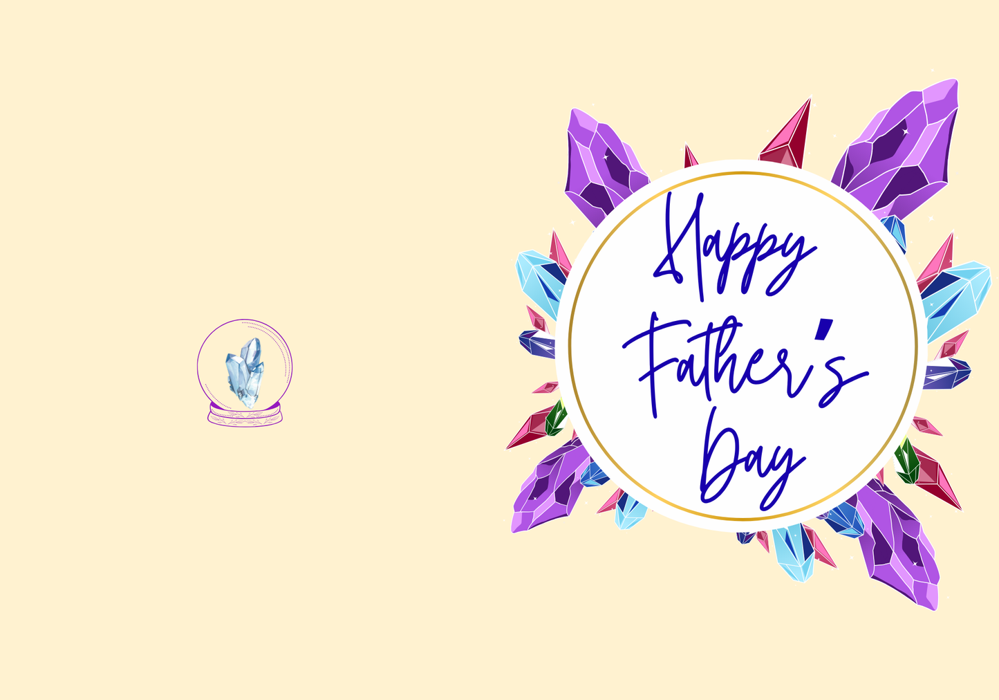 Father’s Day Card Printable • Crystal Wreath Card for Dad • “You’re a Rare Gem” Message • Digital Download