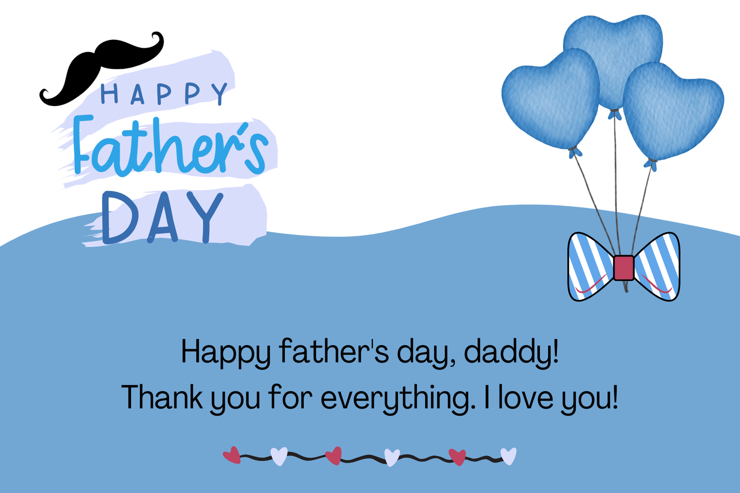 Happy Father's Day Balloons Postcard