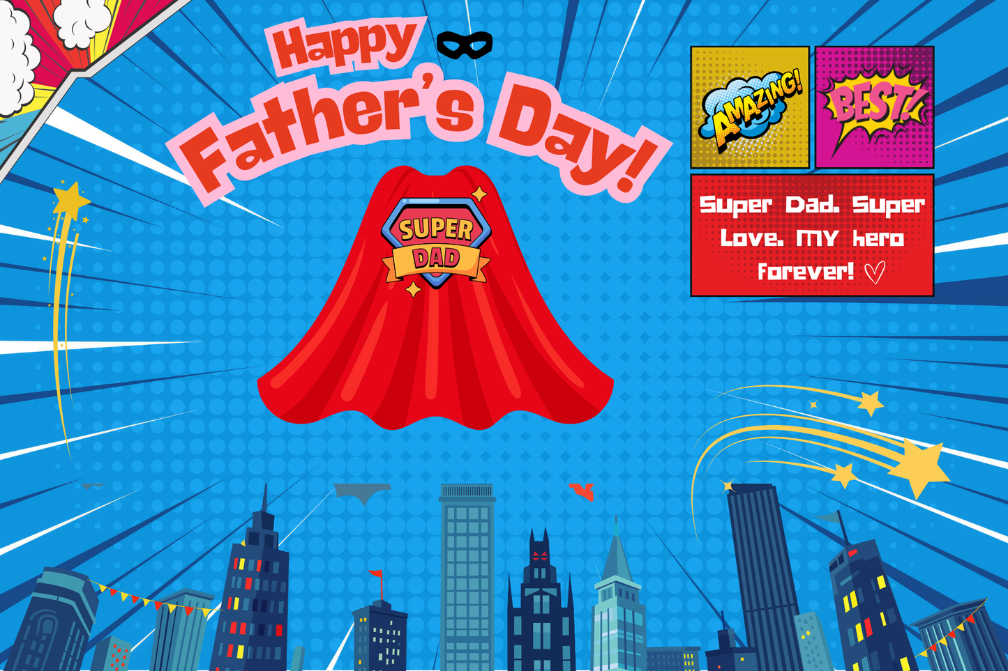 Superhero Father's Day Postcard