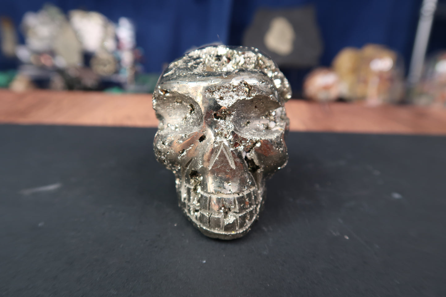 Pyrite Skull & Bear Carvings
