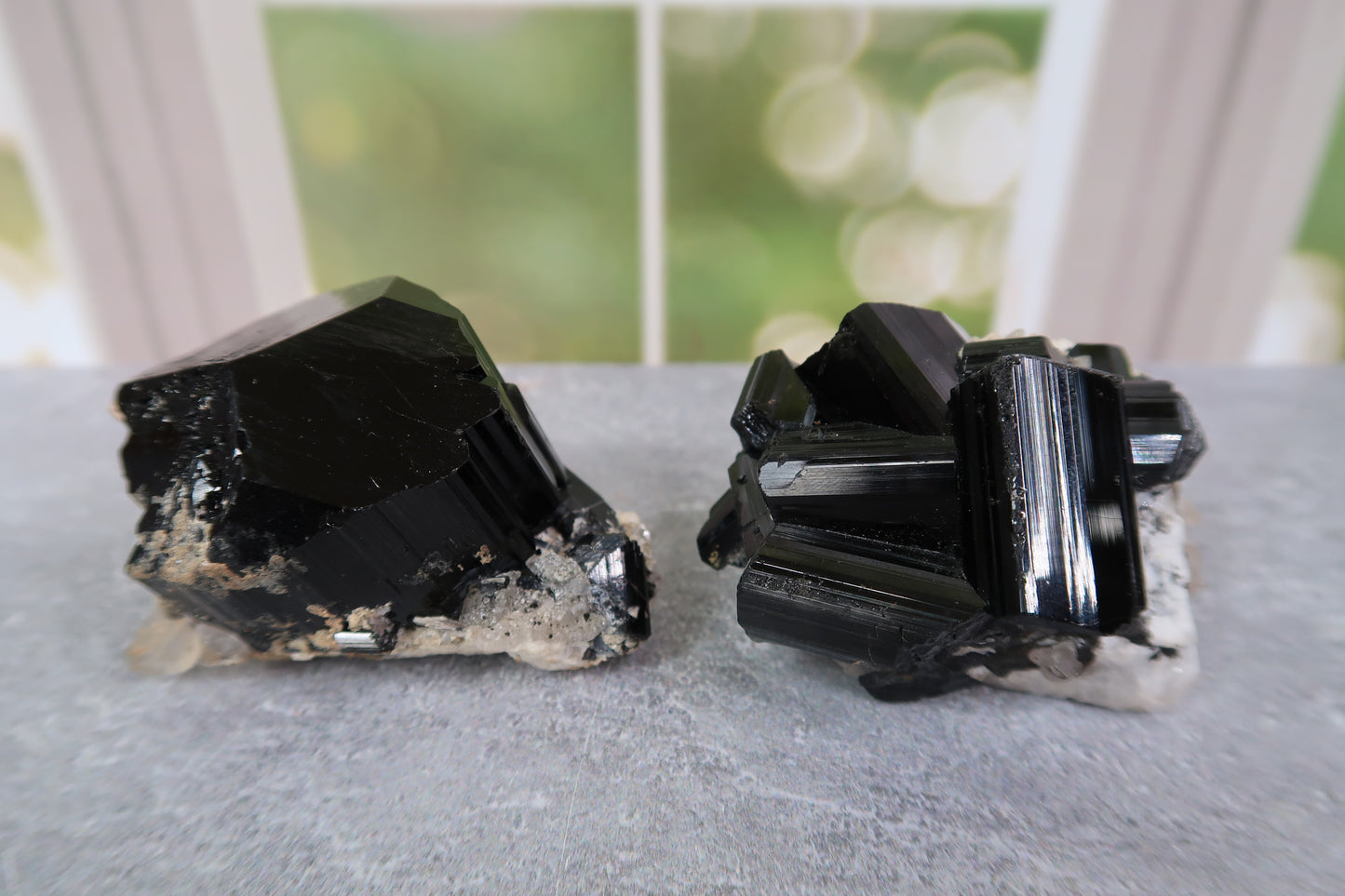 High Grade Black Tourmalines on Quartz